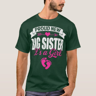 Camiseta Família Retro Orgulhosa Nova Irmã Grande É Uma Dam