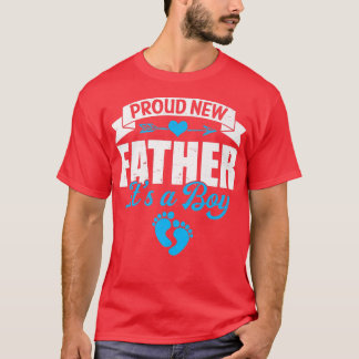 Camiseta Família Retro Orgulhosa Novo Pai É um Menino Gêner