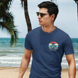 Camiseta Família Reunião Praia Palm Tree Sunset Pocket Name<br><div class="desc">Camisas de férias de férias de reunião de família de verão bonitas para adultos vestirem num cruzeiro ilha ou uma viagem à beira-mar tropical. Possui belas palmeiras em frente a um pôr do sol bonito. Camisetas personalizadas para todos no seu grupo. Adicione seu nome no bolso e personalize a parte...</div>
