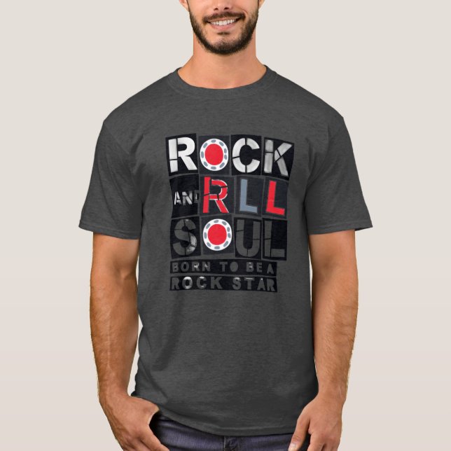 Camiseta família ROCK AND ROLL retrô (Frente)