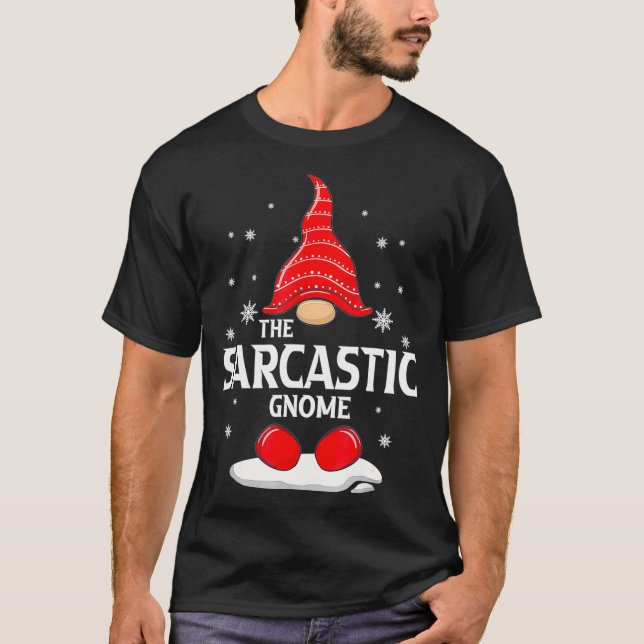 Camiseta Família Sarcástico Gnomo Correspondente ao Natal E (Frente)