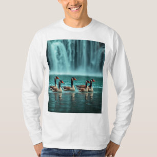 Camiseta "Família Serene Geese por Waterfall - Nature-Ins