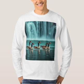 Camiseta "Família Serene Geese por Waterfall - Nature-Ins