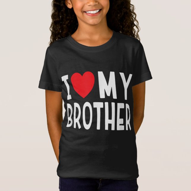 Camiseta Família Sibling I Love My Brother Heart (Frente)