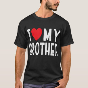 Camiseta Família Sibling I Love My Brother Heart
