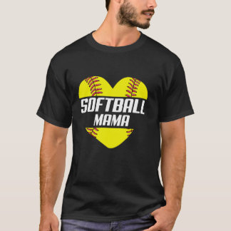 Camiseta Família Softball Player Oferece Softball Mama Hear