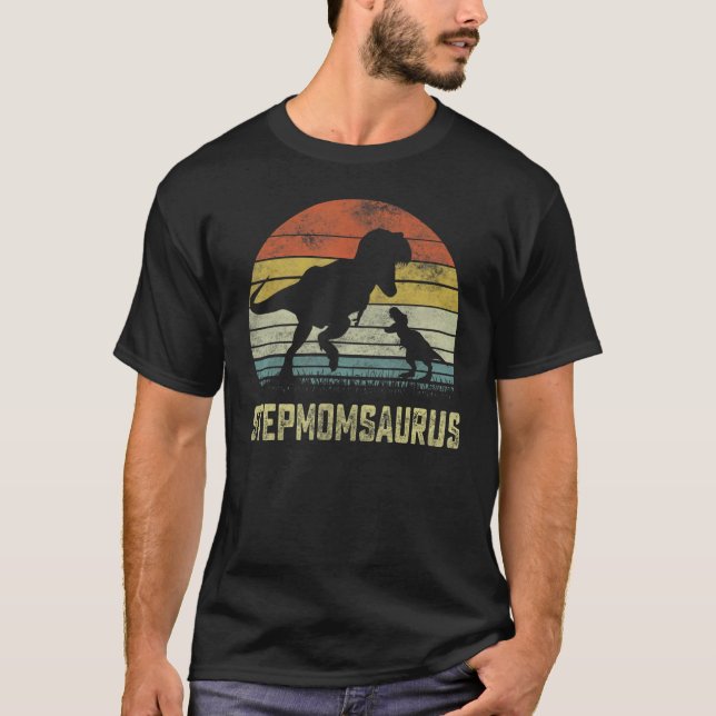 Camiseta Família Stepmomsaurus Rex Dinosaur Stepma Surus (Frente)