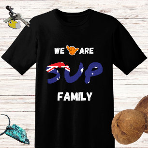Camiseta Família SUP, bandeira australiana e mão shaka