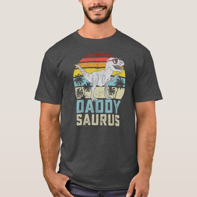 Camiseta Família Surus Pai Daddysaurus T Rex Dinosaur (Frente)