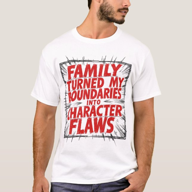 Camiseta Família Transformou Meus Limites Em Defeitos de Ca (Frente)