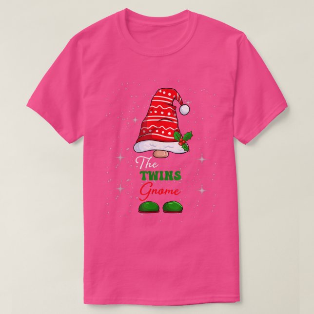 Camiseta Família Twins Gnomo Correspondendo ao Natal Engraç (Frente do Design)