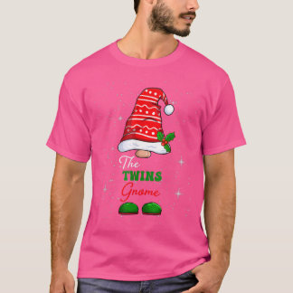 Camiseta Família Twins Gnomo Correspondendo ao Natal Engraç