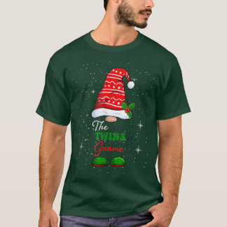 Camiseta Família Twins Gnomo Correspondendo ao Natal Engraç