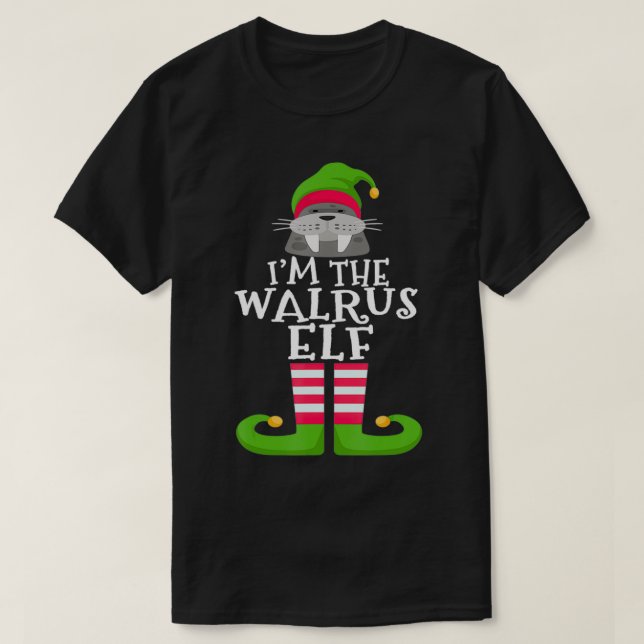 Camiseta Família Walrus Elf Amante de os animais Matando Ch (Frente do Design)