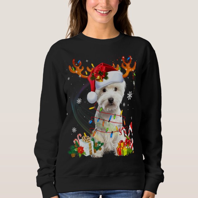 Camiseta Família Westie Reindeer Correspondendo aos pijamas (Frente)