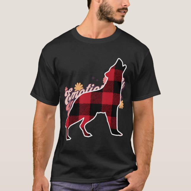 Camiseta Família Wolf Red Xadrez Buffalo Matando Família Pa (Frente)