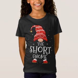 Camiseta Família Xmas de Gnomo Curto Correspondendo Engraça
