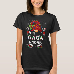 Camiseta Família Xmas Pajama Gaga Gnomos Xadrez Buffalo Mat