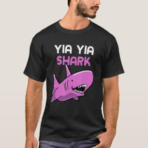 Camiseta Família Yia-Yia Shark Funny Yia