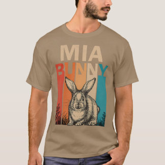 Camiseta Famílias Gráficas Coelhantes a Mulheres Retro Mia 