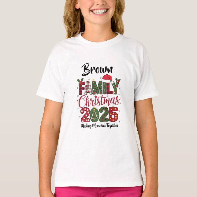 Camiseta  Family Christmas 2025 customizable Matching (Frente)