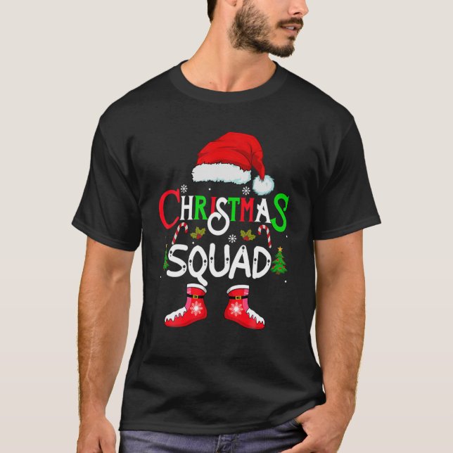 Camiseta Family Christmas Squad Santa 2022 Team Xmas Tree P (Frente)