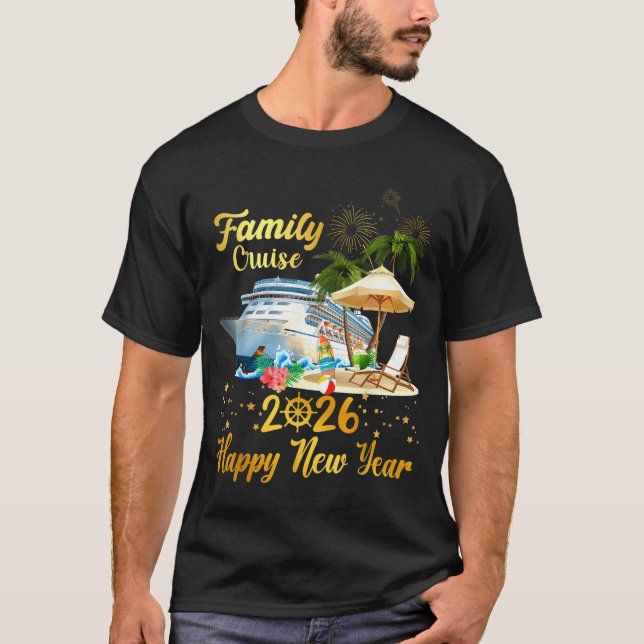 Camiseta Family Cruise 2026 Happy New Year  (Frente)