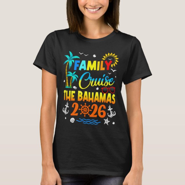 Camiseta Family Cruise The Bahamas 2026 Summer Matching Vac (Frente)