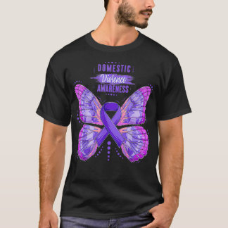 Camiseta Family Domestic Violence Awareness Purple Ribbon b