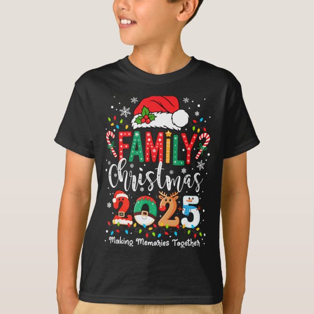 Camiseta Family Funny Christmas Matching 2025 Santa Tee Paj (Frente)