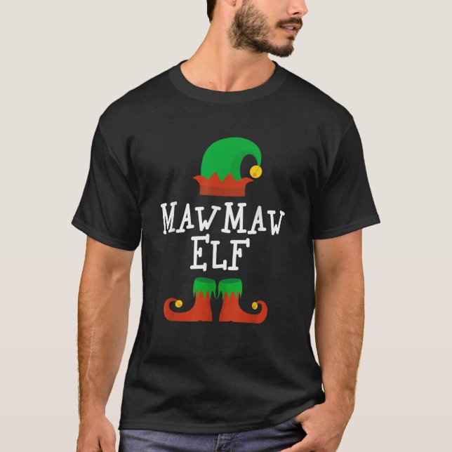 Camiseta Family I m The MawMaw Elf Christmas Matching Pajam (Frente)