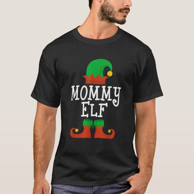 Camiseta Family I m The Mommy Elf Christmas Matching Pajama (Frente)
