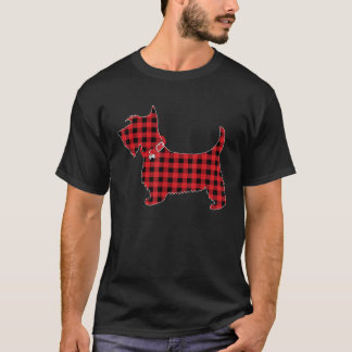 Camiseta Family Matching Buffalo Plaid Scottie Dog Christma