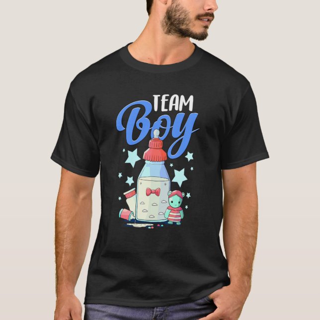 Camiseta Family Matching Gender Reveal Party Team Boy (Frente)