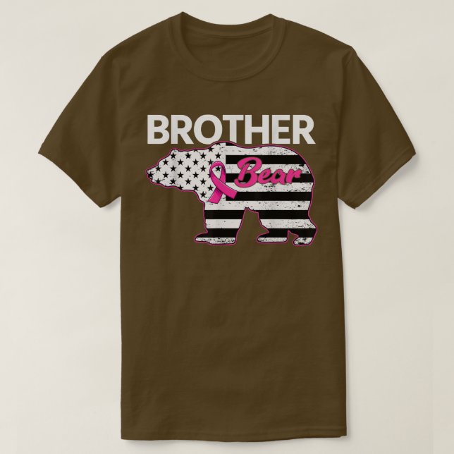Camiseta Family Matching Tee Brother Bear Breast Cancer Awa (Frente do Design)