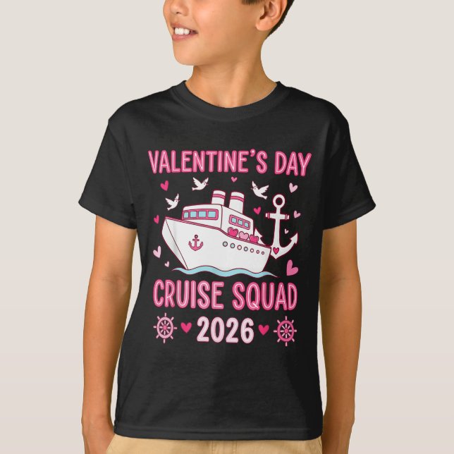 Camiseta Family Matching Valentines Day Family Cruise Squad (Frente)