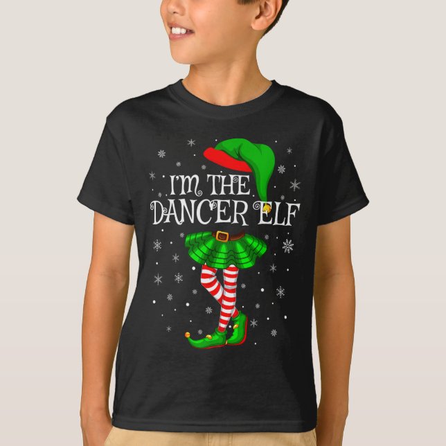 Camiseta Family Matching Women Girls I'm The Dancer Elf Chr (Frente)