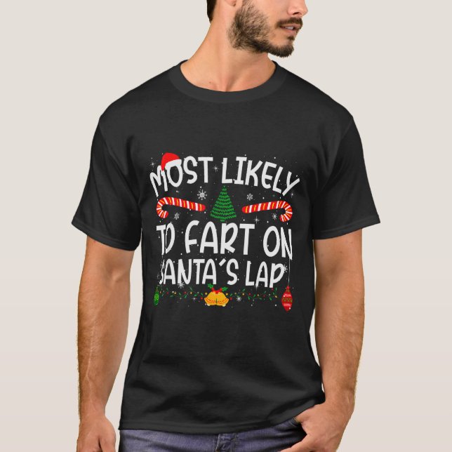 Camiseta Family Matching Xmas Most Likely To Fart On Santa' (Frente)