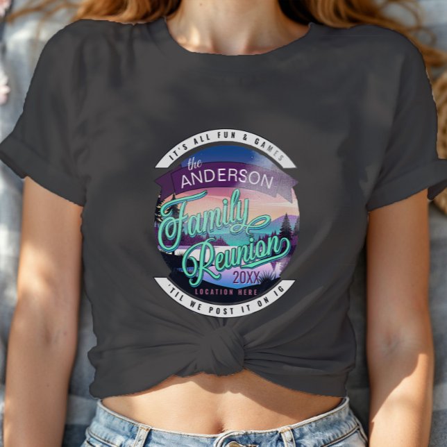 Camiseta Family Reunion Mountain Lake Landscape Dk ID1126 (Criador carregado)