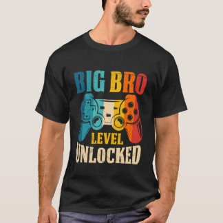 Camiseta Family Set Big BRO Level Unlocked Funny