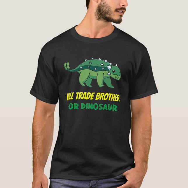 Camiseta Family Siblings Love Sister Trade Brother For Dino (Frente)