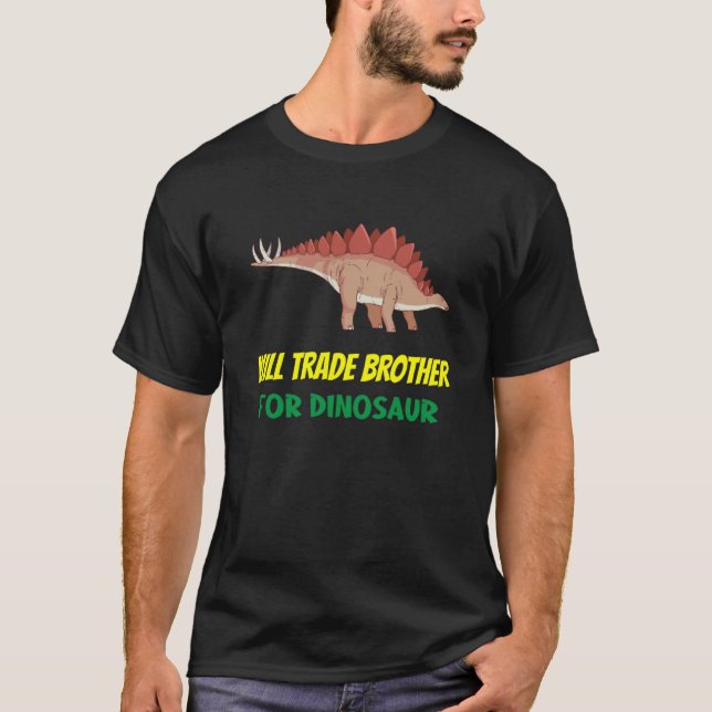 Camiseta Family Siblings Love Sister Trade Brother For Dino (Frente)