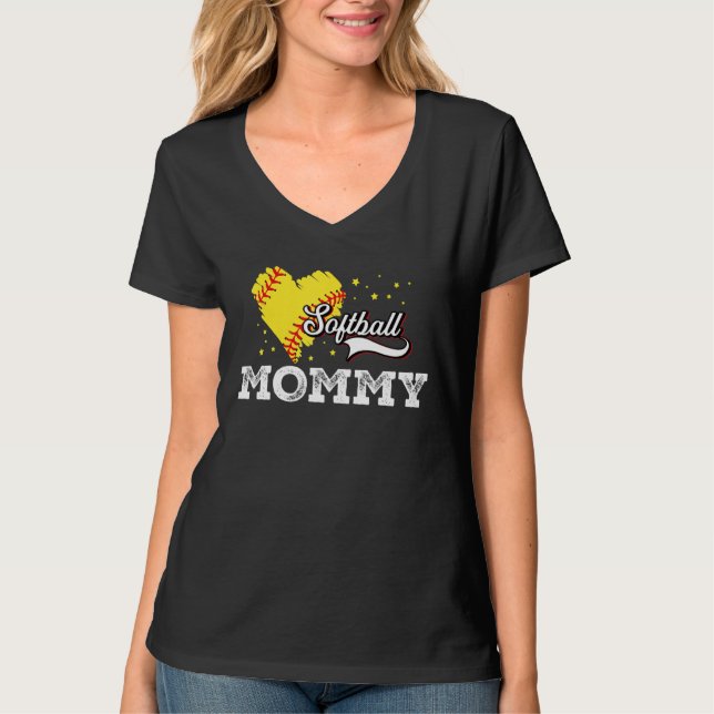 Camiseta Family Softball Palyer Mommy Softball Mother Grand (Frente)