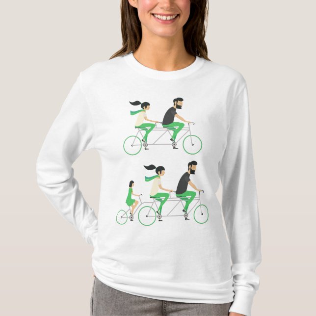 Camiseta Family Tandem Bicycle Cycling (Frente)