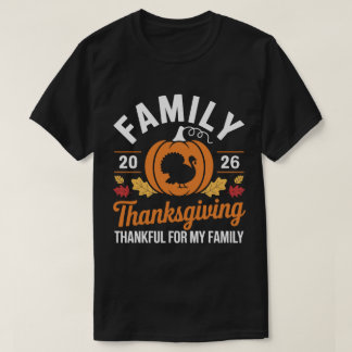 Camiseta Family Thanksgiving 2026 Thankful For My Family