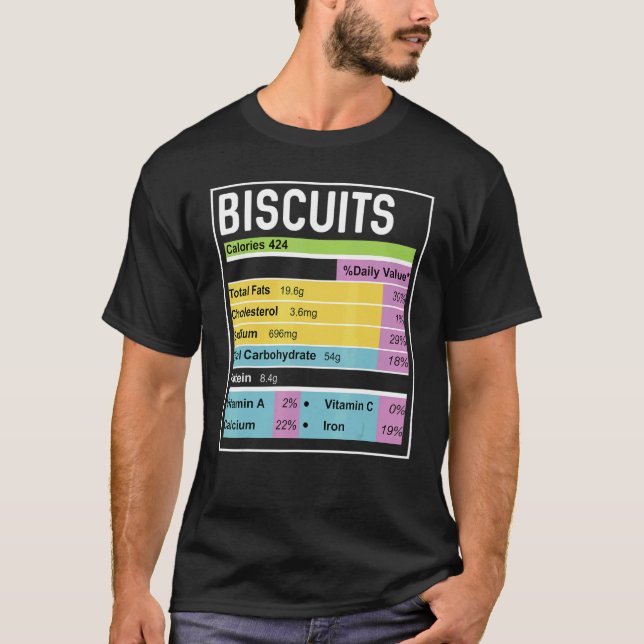 Camiseta Family Thanksgiving  Biscuits Nutrition Facts (Frente)