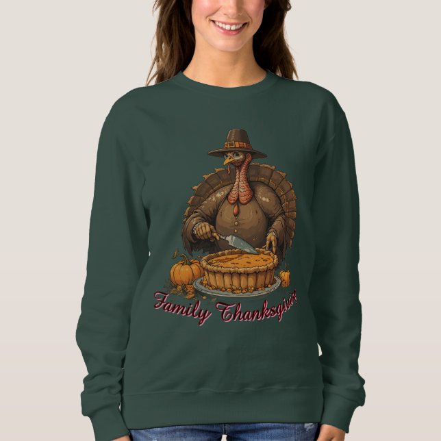 Camiseta Family Thanksgiving Turkey Pie (Frente)