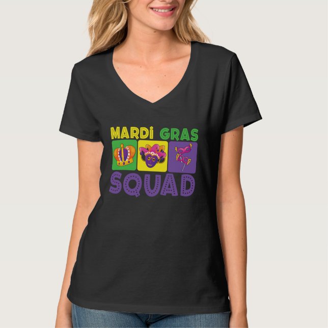 Camiseta Family Vacation Couple Cute Mardi Gras Squad (Frente)