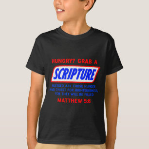 Camiseta Faminto_ Pegue Uma Escritura Versículo Bíblico Fam