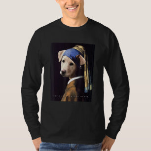 Camiseta Famosa Pintura Com Uma Pérola A Ouvir Um C